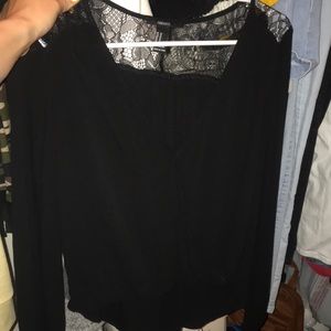 forever 21 lace black blouse
